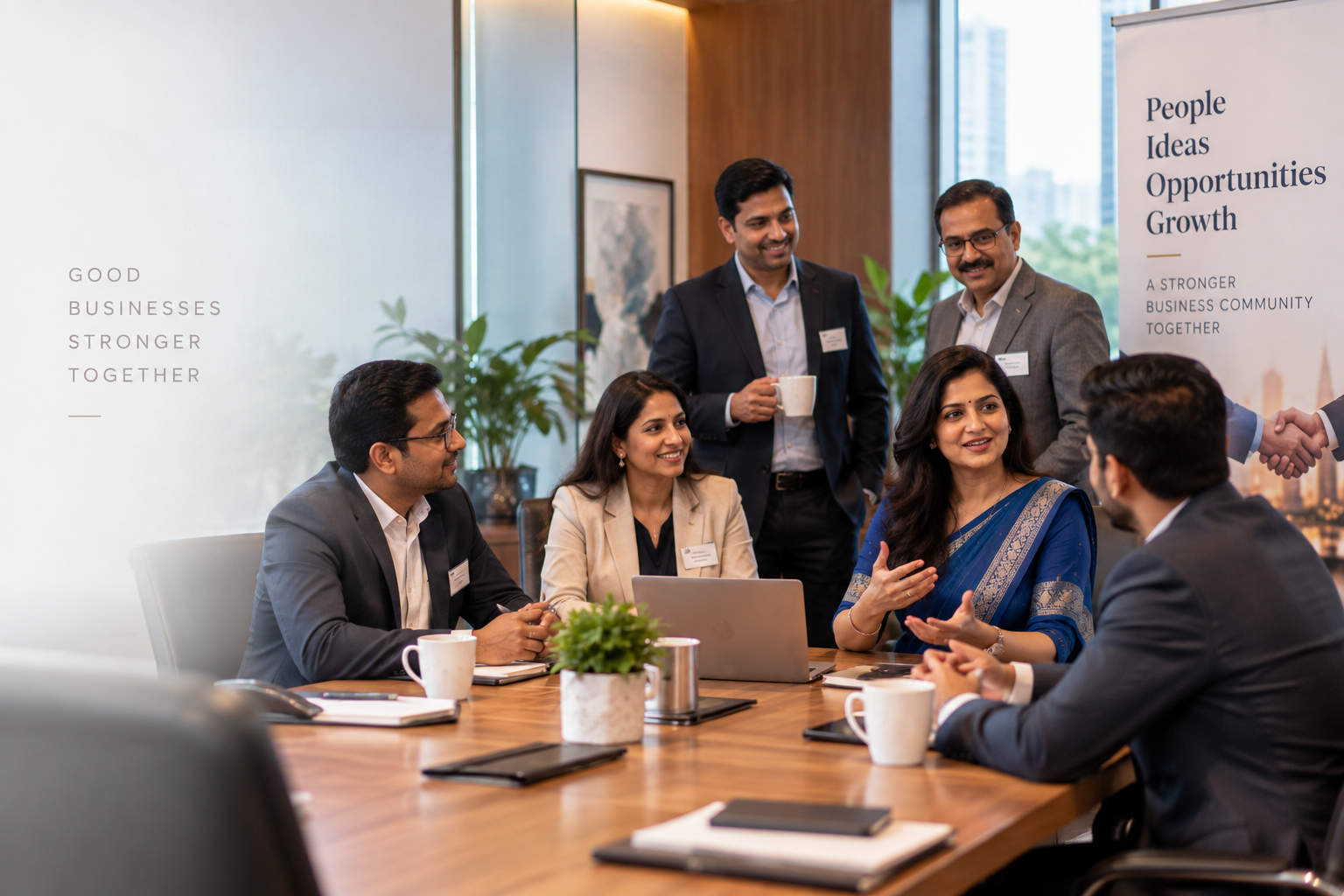 Indian entrepreneurs networking at a VBN business meeting
